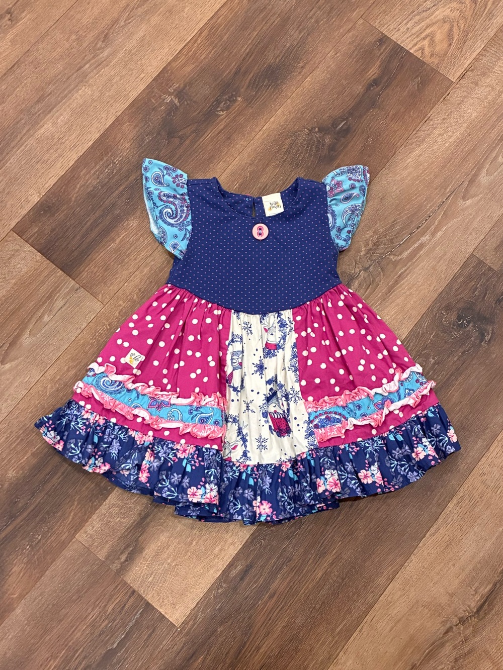 Wildflowers Floral Polka Dot Dress Twirl Summer Outfit 2T